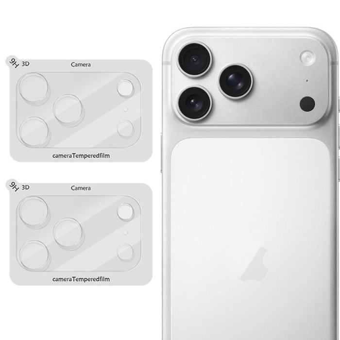 Juego de 2 láminas protectoras de cristal para lentes de cámara LeReach TF Series 3D de cobertura total, versión HD y resistentes al desgaste., For iPhone 17 Pro, For iPhone 17, For iPhone Air