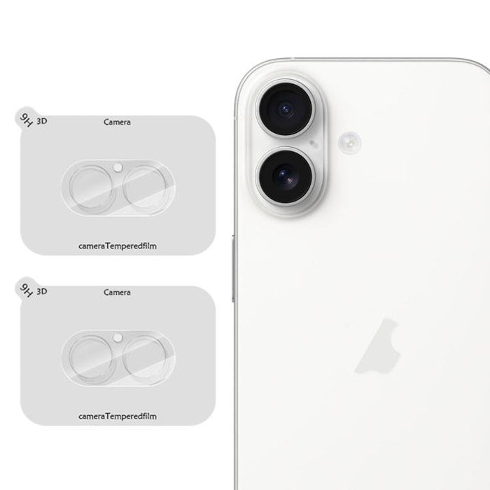 Juego de 2 láminas protectoras de cristal para lentes de cámara LeReach TF Series 3D de cobertura total, versión HD y resistentes al desgaste., For iPhone 17 Pro, For iPhone 17, For iPhone Air