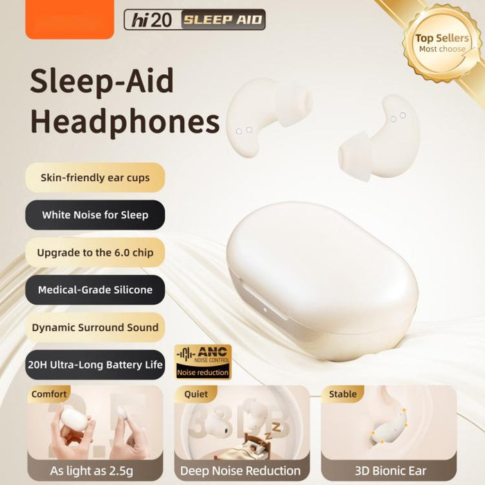 Auriculares inalámbricos Bluetooth Hileo Hi20 con reducción de ruido para dormir.