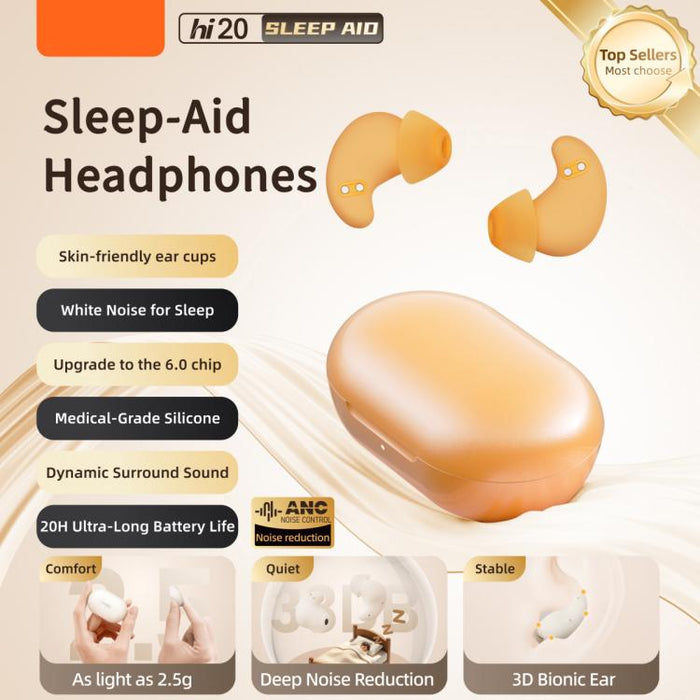 Auriculares inalámbricos Bluetooth Hileo Hi20 con reducción de ruido para dormir.
