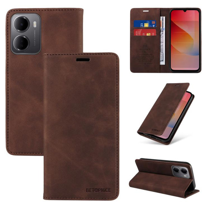 Funda de cuero antirrobo con protección RFID BETOPNICE, For Redmi 15a 5G