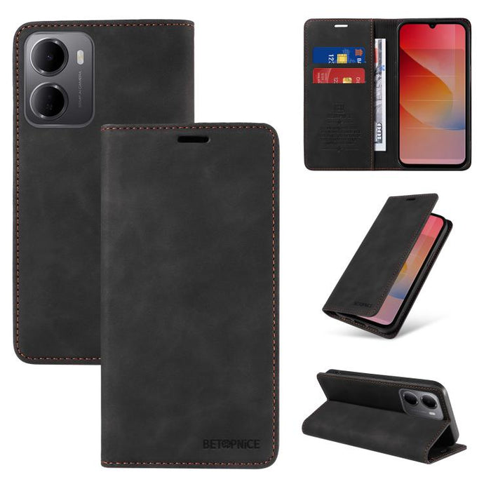 Funda de cuero antirrobo con protección RFID BETOPNICE, For Redmi 15a 5G