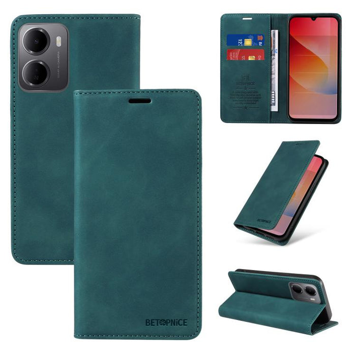 Funda de cuero antirrobo con protección RFID BETOPNICE, For Redmi 15a 5G