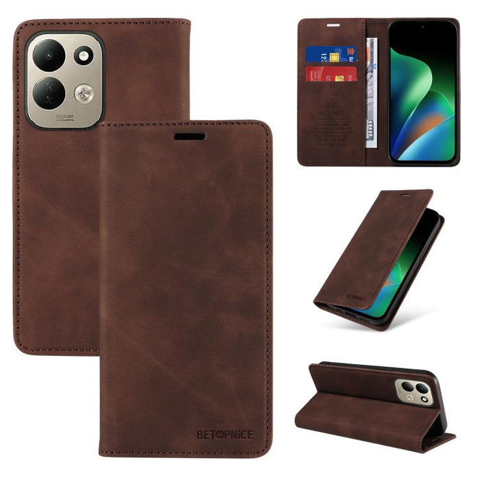 Funda de cuero antirrobo con protección RFID BETOPNICE, For Redmi 15a 5G