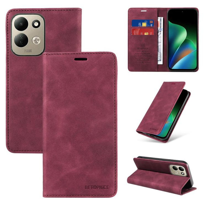 Funda de cuero antirrobo con protección RFID BETOPNICE, For Redmi 15a 5G