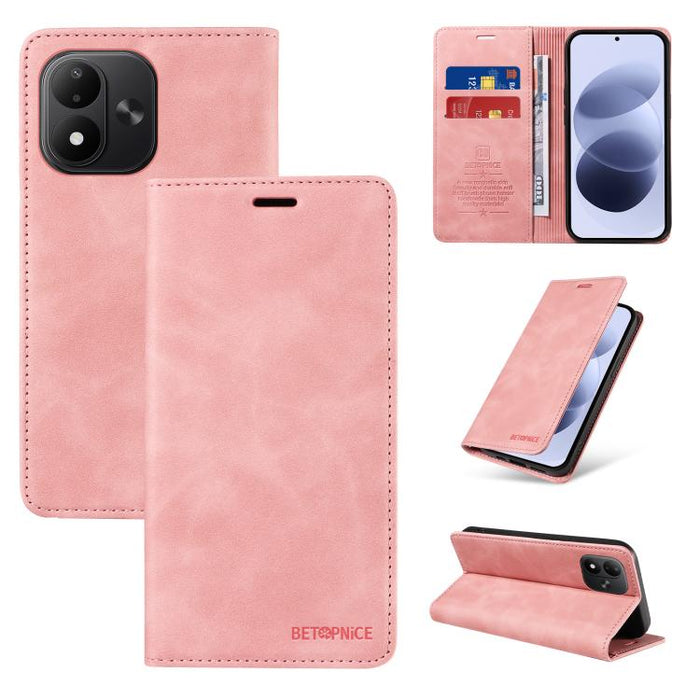 Funda de cuero antirrobo con protección RFID BETOPNICE, For Redmi 15a 5G