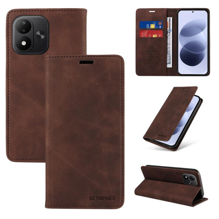 Funda de cuero antirrobo con protección RFID BETOPNICE, For Redmi 15a 5G