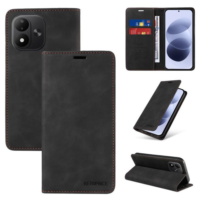 Funda de cuero antirrobo con protección RFID BETOPNICE, For Redmi 15a 5G