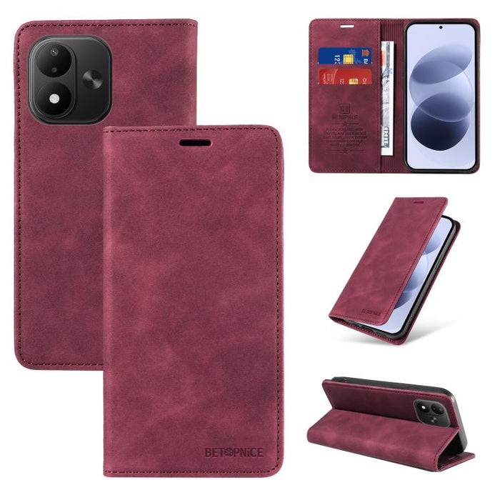 Funda de cuero antirrobo con protección RFID BETOPNICE, For Redmi 15a 5G