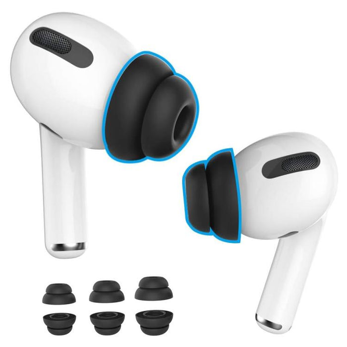 Kit de 3 pares de almohadillas de silicona con reducción de ruido XDcase, tamaños S/M/L, cepillo de limpieza (color aleatorio)., For AirPods Pro 1 / 2