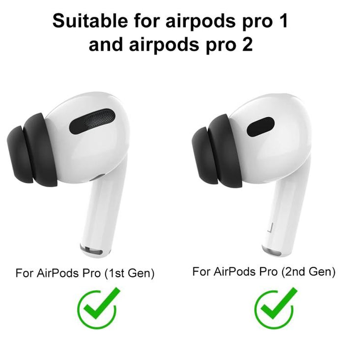 Kit de 3 pares de almohadillas de silicona con reducción de ruido XDcase, tamaños S/M/L, cepillo de limpieza (color aleatorio)., For AirPods Pro 1 / 2