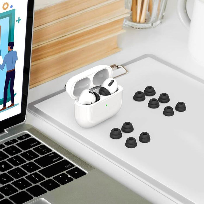 Kit de 3 pares de almohadillas de silicona con reducción de ruido XDcase, tamaños S/M/L, cepillo de limpieza (color aleatorio)., For AirPods Pro 1 / 2