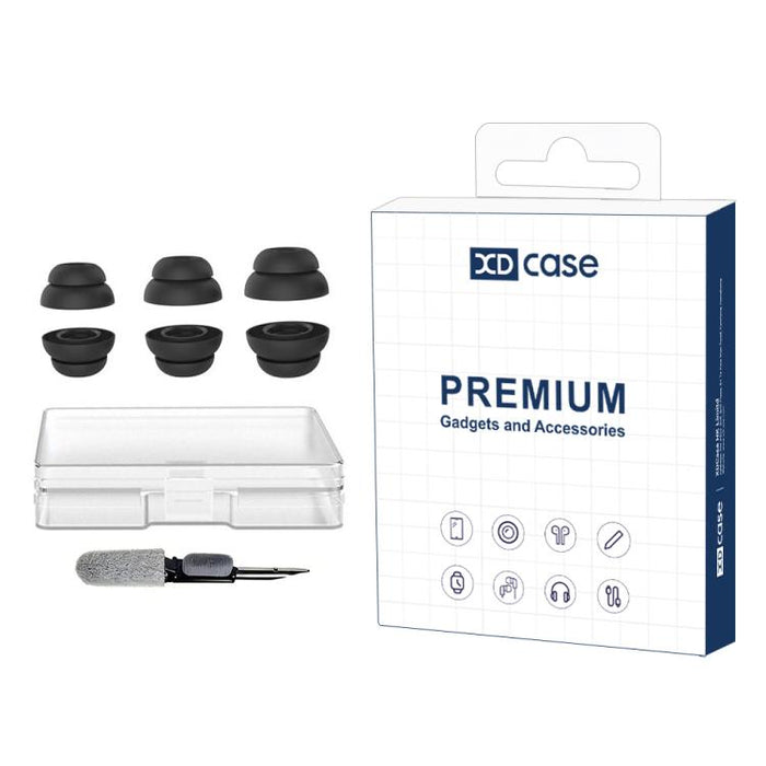 Kit de 3 pares de almohadillas de silicona con reducción de ruido XDcase, tamaños S/M/L, cepillo de limpieza (color aleatorio)., For AirPods Pro 1 / 2