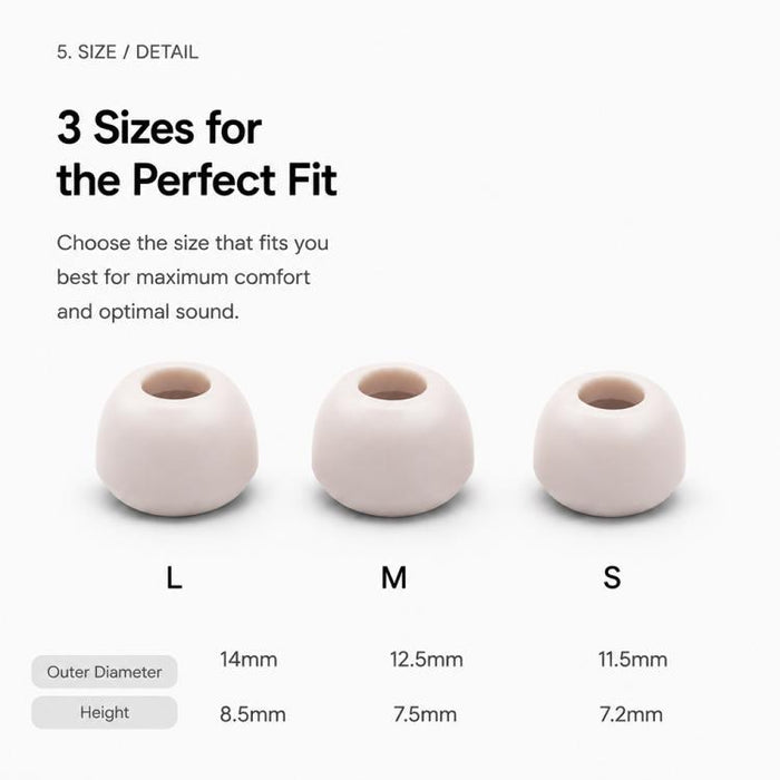 XDcase 3 pares de almohadillas de silicona para oídos (tamaños S/M/L) con estuche de almacenamiento y limpieza, cepillo de limpieza (color aleatorio), For Galaxy Buds3 Pro / Buds4 Pro