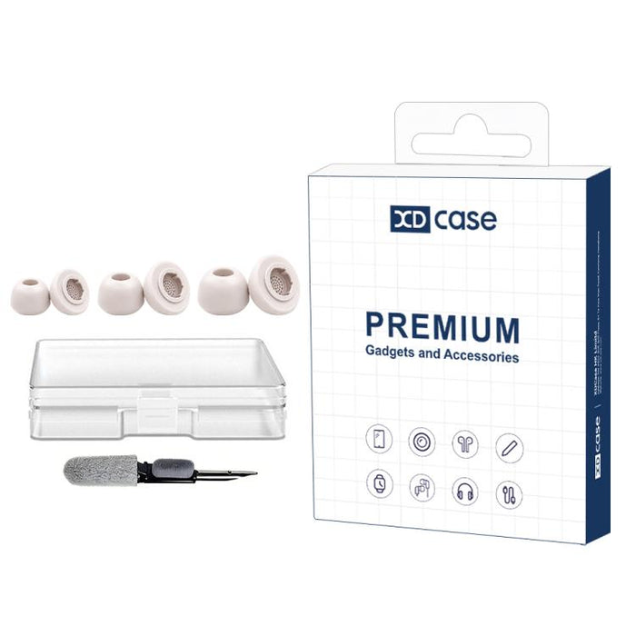 XDcase 3 pares de almohadillas de silicona para oídos (tamaños S/M/L) con estuche de almacenamiento y limpieza, cepillo de limpieza (color aleatorio), For Galaxy Buds3 Pro / Buds4 Pro