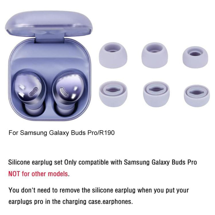 Kit de 3 pares de almohadillas de silicona de repuesto XDcase, tamaños S/M/L, cepillo de limpieza de color aleatorio, For Galaxy Buds Pro / R190