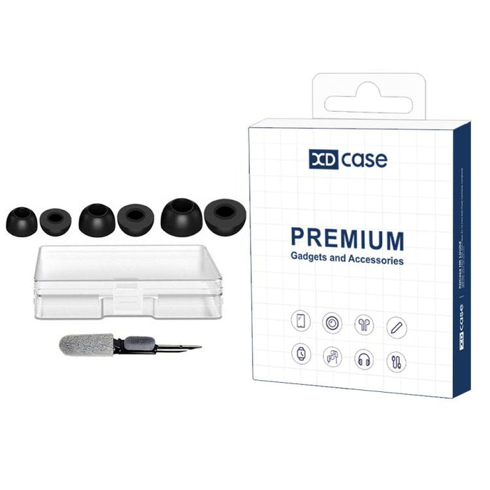 Kit de 3 pares de almohadillas de espuma viscoelástica de repuesto XDcase, tamaños S/M/L, cepillo de limpieza de color aleatorio, For Galaxy Buds Pro / R190