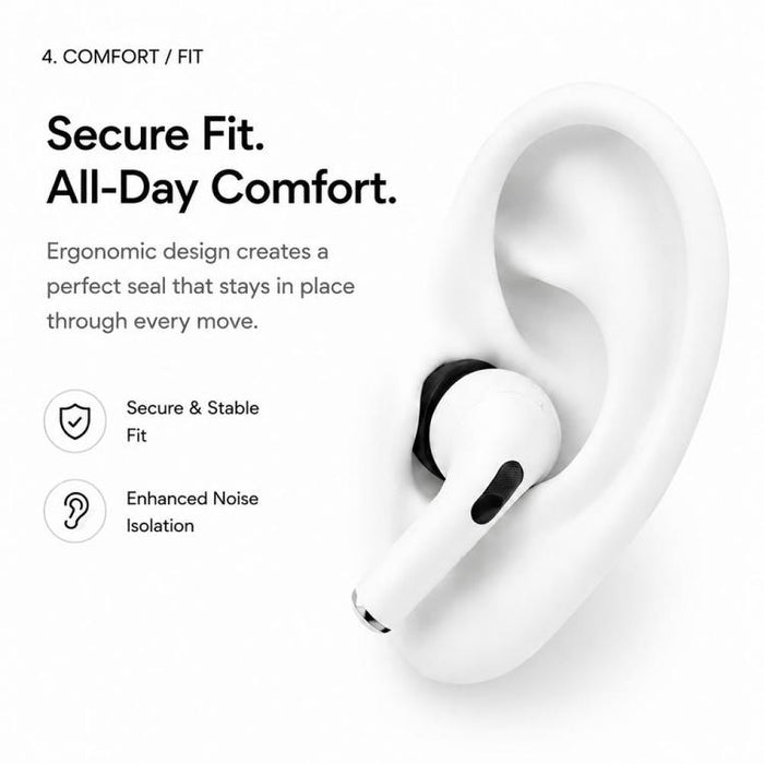 Kit de 3 pares de almohadillas de silicona de repuesto para auriculares XDcase, tamaños S/M/L, cepillo de limpieza de color aleatorio, For AirPods Pro 3