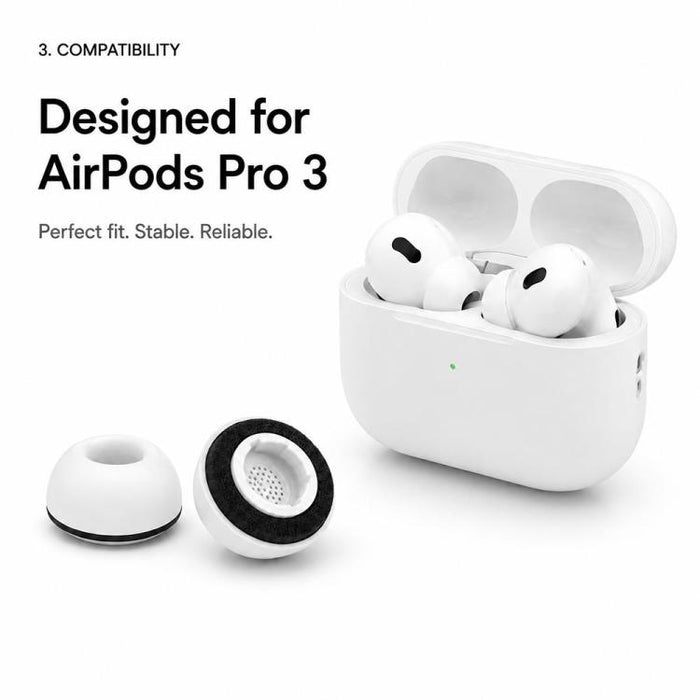 Kit de 3 pares de almohadillas de silicona de repuesto para auriculares XDcase, tamaños S/M/L, cepillo de limpieza de color aleatorio, For AirPods Pro 3