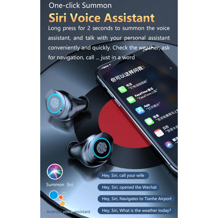 M17 Bluetooth 5.1 Pantalla LED Auricular Bluetooth inalámbrico impermeable táctil con caja de carga