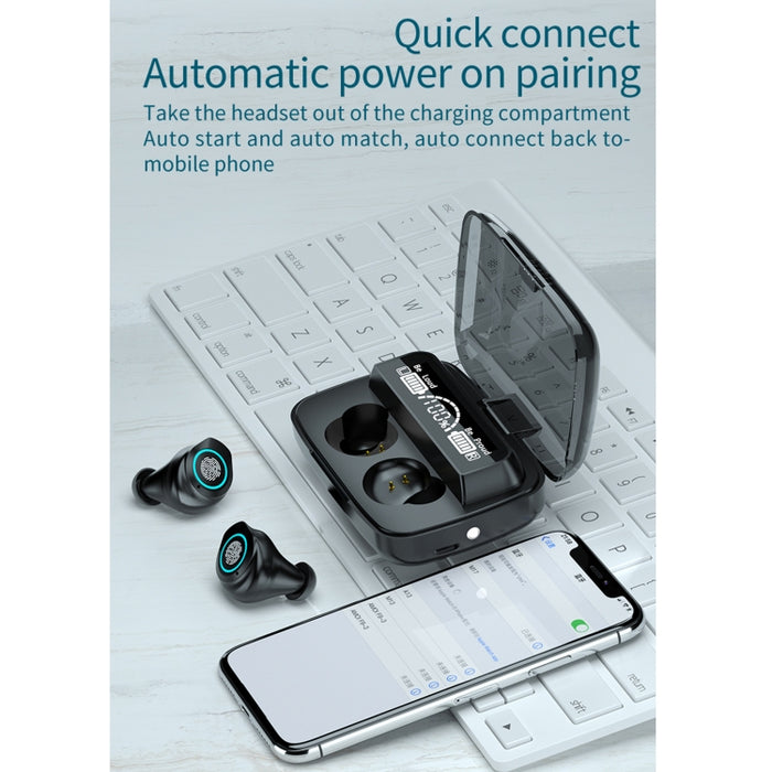 M17 Bluetooth 5.1 Pantalla LED Auricular Bluetooth inalámbrico impermeable táctil con caja de carga