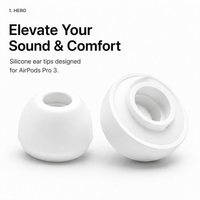 Kit de 5 pares de almohadillas de silicona de repuesto para auriculares XDcase, tamaños L/M/S/XS/XXS, For AirPods Pro 3