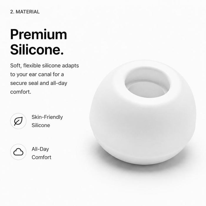Kit de 5 pares de almohadillas de silicona de repuesto para auriculares XDcase, tamaños L/M/S/XS/XXS, For AirPods Pro 3
