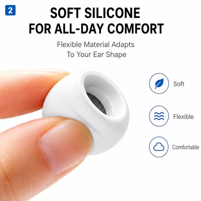 Kit de 5 pares de almohadillas de silicona de repuesto para auriculares XDcase, tamaños L/M/S/XS/XXS, For AirPods Pro 3