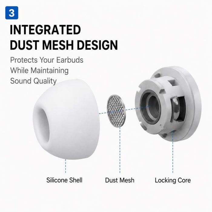 Kit de 5 pares de almohadillas de silicona de repuesto para auriculares XDcase, tamaños L/M/S/XS/XXS, For AirPods Pro 3
