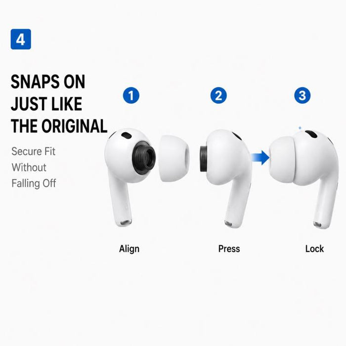 Kit de 5 pares de almohadillas de silicona de repuesto para auriculares XDcase, tamaños L/M/S/XS/XXS, For AirPods Pro 3