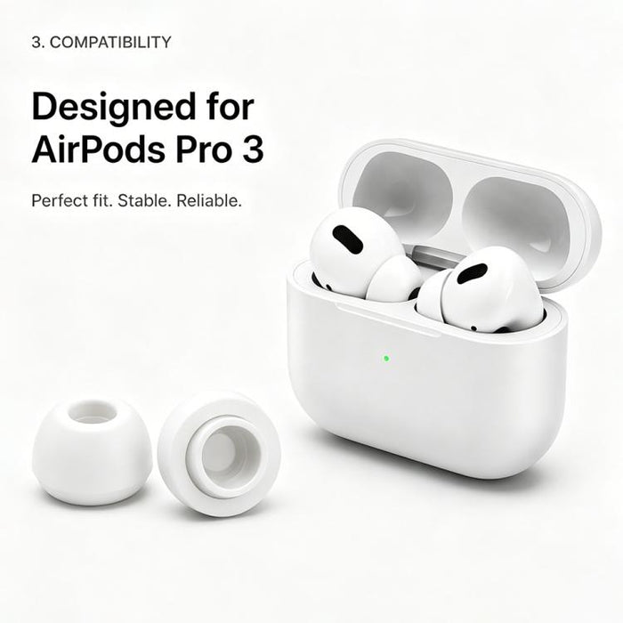 Kit de 5 pares de almohadillas de silicona de repuesto para auriculares XDcase, tamaños L/M/S/XS/XXS, For AirPods Pro 3