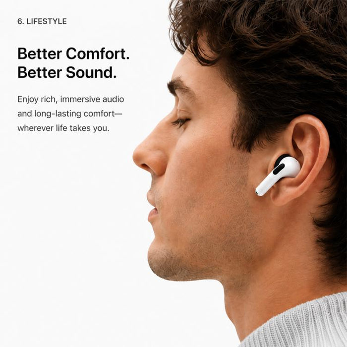 Kit de 5 pares de almohadillas de silicona de repuesto para auriculares XDcase, tamaños L/M/S/XS/XXS, For AirPods Pro 3