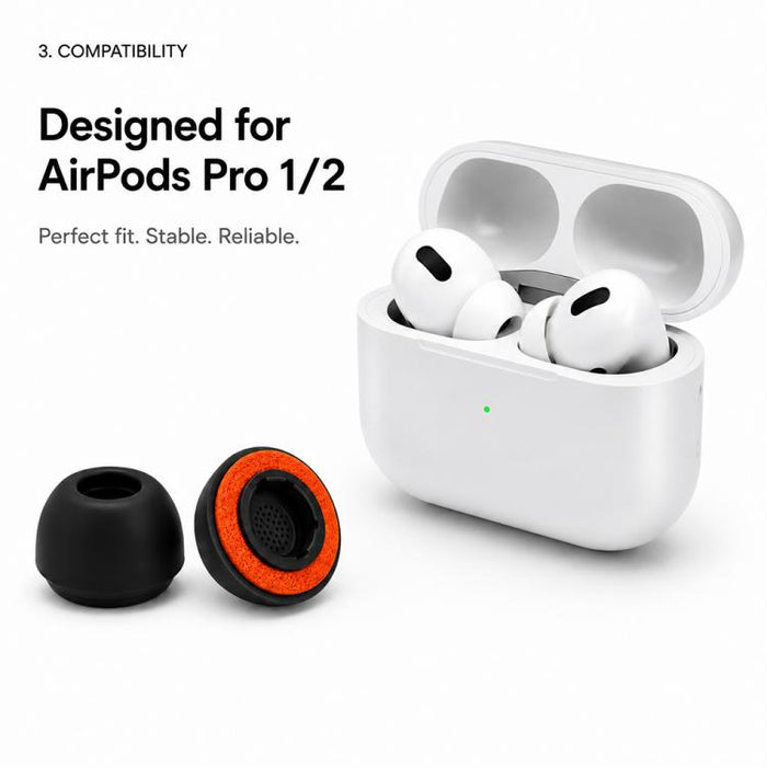 Kit de 4 pares de almohadillas de silicona de repuesto para auriculares XDcase, tamaños L/M/S/XS, For AirPods Pro 2 / 1
