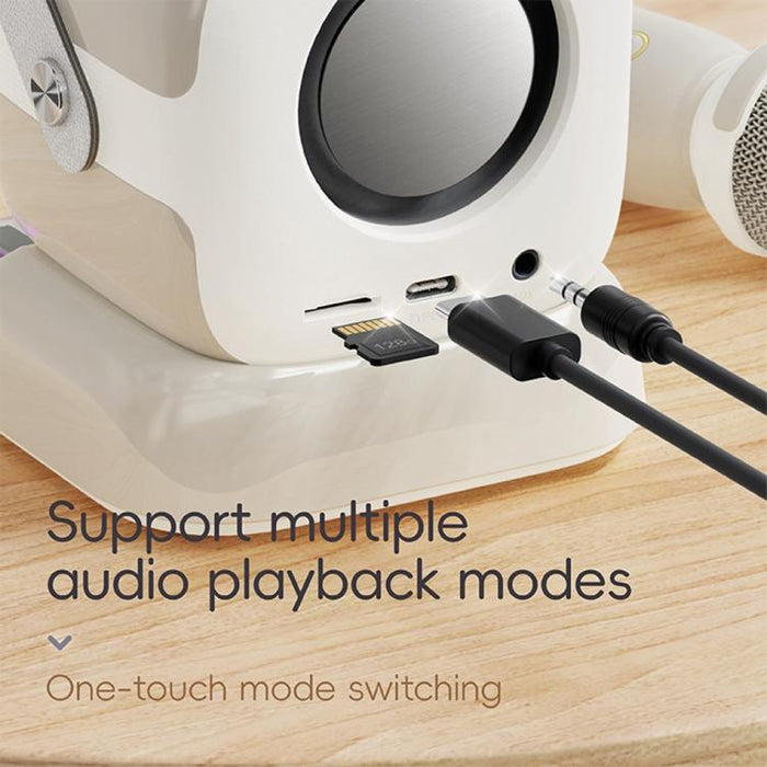 Altavoz de karaoke C60 Mini compatible con Bluetooth, con teclado de piano y micrófono inalámbrico.
