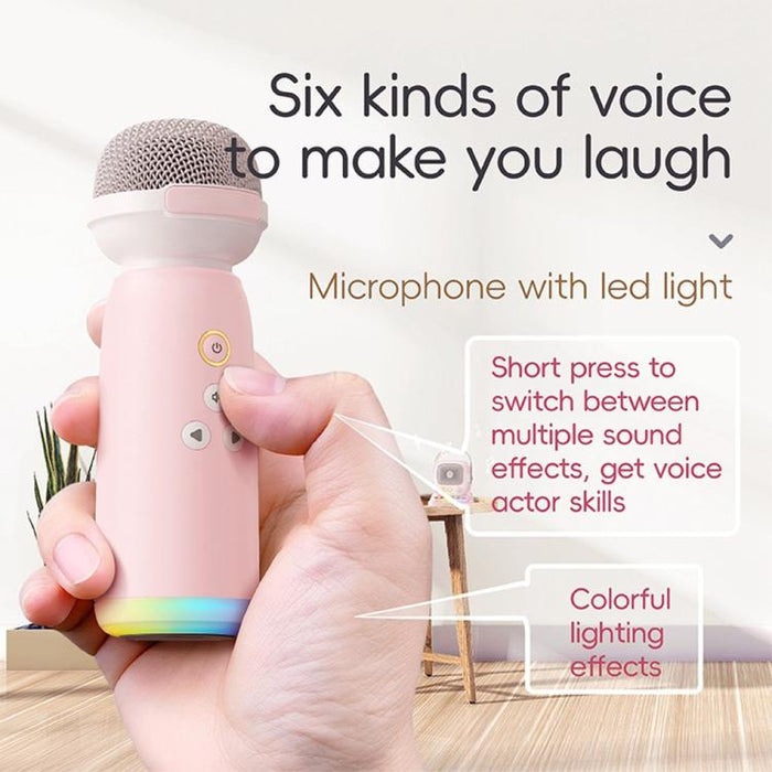 Altavoz de karaoke C60 Mini compatible con Bluetooth, con teclado de piano y micrófono inalámbrico.