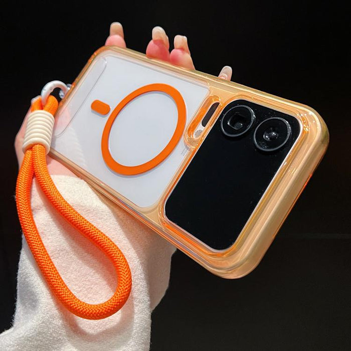 Funda para teléfono transparente magnética de TPU híbrida acrílica con orificios precisos y resistente a los golpes, con cordón., For Xiaomi 17 Pro Max, For Xiaomi 17 Pro