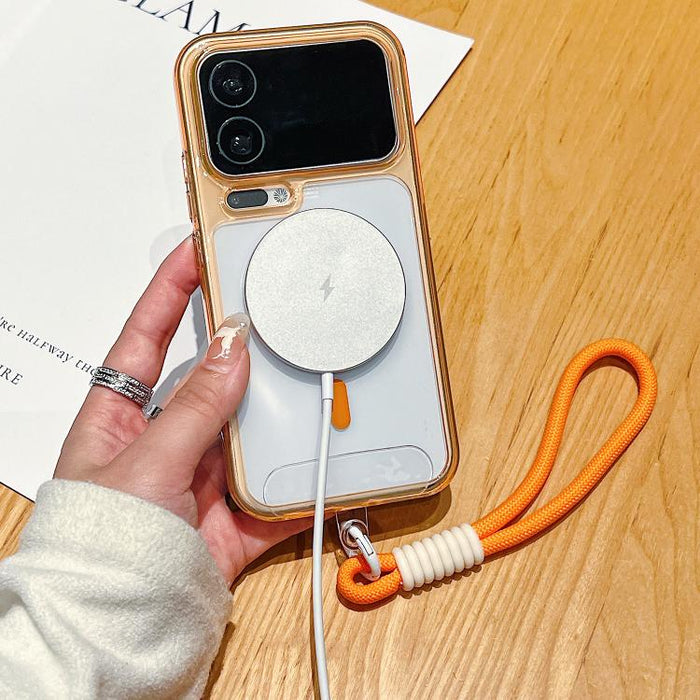 Funda para teléfono transparente magnética de TPU híbrida acrílica con orificios precisos y resistente a los golpes, con cordón., For Xiaomi 17 Pro Max, For Xiaomi 17 Pro
