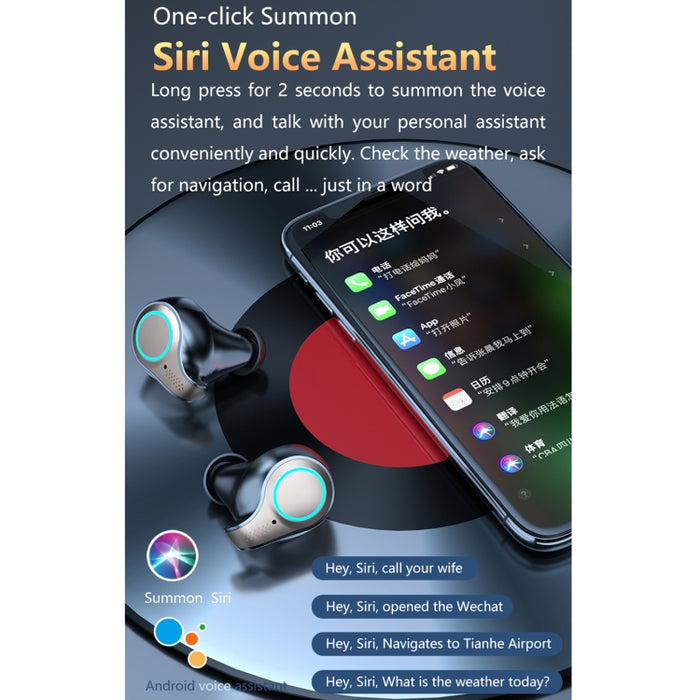 M18 Bluetooth 5.1 Pantalla LED Auricular Bluetooth inalámbrico impermeable con caja de carga