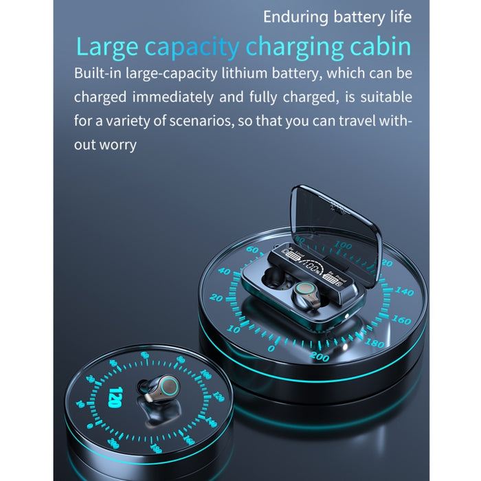 M18 Bluetooth 5.1 Pantalla LED Auricular Bluetooth inalámbrico impermeable con caja de carga