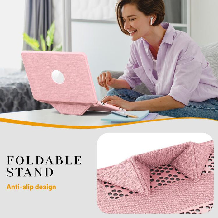 Funda protectora para portátil con soporte magnético y textura de tela Pro, For MacBook Neo 13 inch 2026 A18 Pro A3404