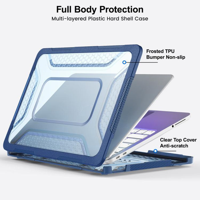 Funda protectora híbrida de PC, TPU, panal de abeja y soporte metálico para portátil, For MacBook Neo 13 inch 2026 A18 Pro A3404