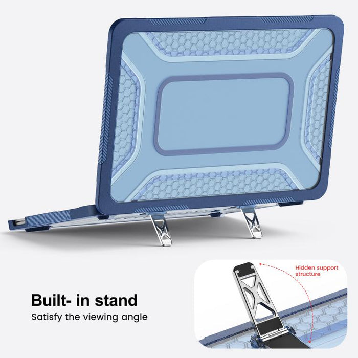 Funda protectora híbrida de PC, TPU, panal de abeja y soporte metálico para portátil, For MacBook Neo 13 inch 2026 A18 Pro A3404