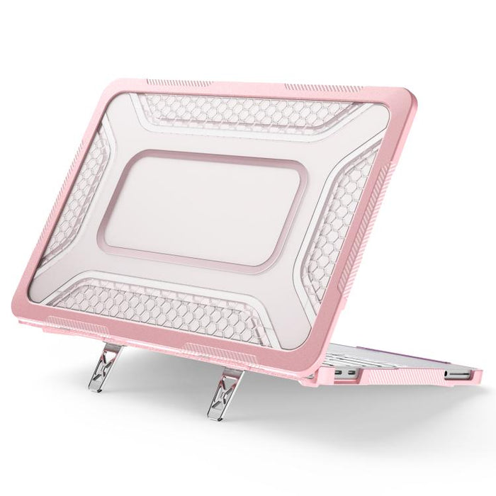 Funda protectora híbrida de PC, TPU, panal de abeja y soporte metálico para portátil, For MacBook Neo 13 inch 2026 A18 Pro A3404
