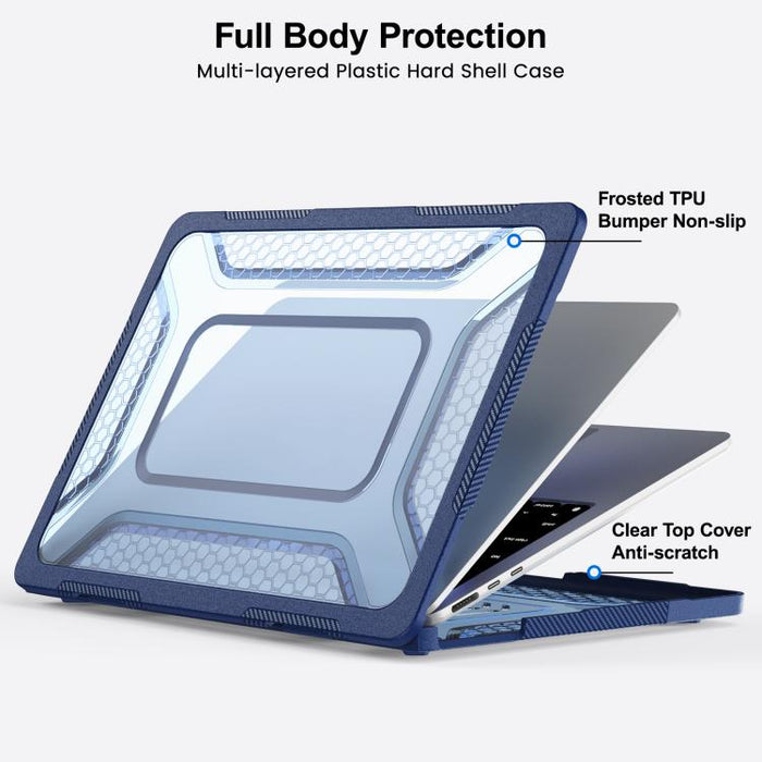 Funda protectora híbrida de PC, TPU, panal de abeja y soporte metálico para portátil, For MacBook Neo 13 inch 2026 A18 Pro A3404