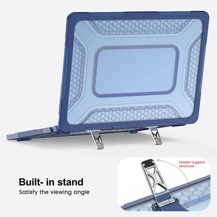 Funda protectora híbrida de PC, TPU, panal de abeja y soporte metálico para portátil, For MacBook Neo 13 inch 2026 A18 Pro A3404
