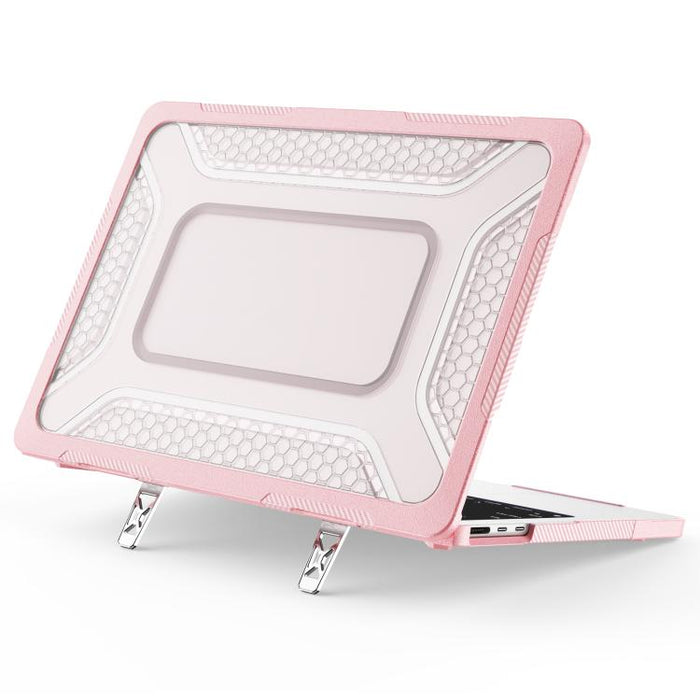 Funda protectora híbrida de PC, TPU, panal de abeja y soporte metálico para portátil, For MacBook Neo 13 inch 2026 A18 Pro A3404