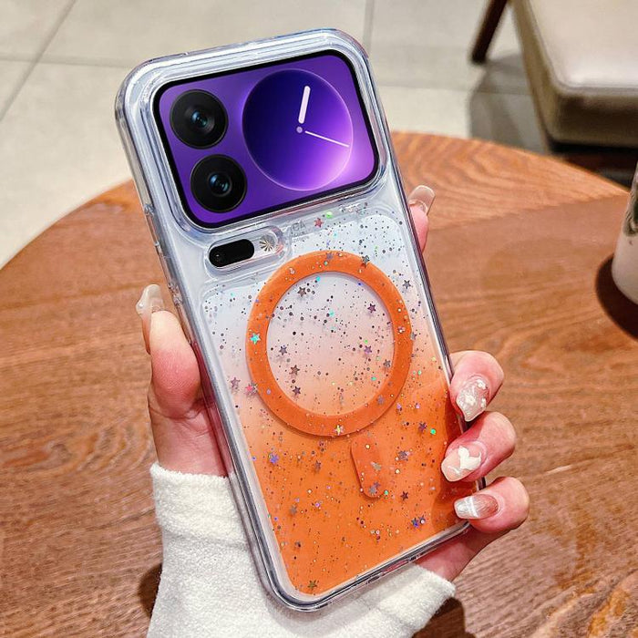 Funda magnética para teléfono con resina epoxi degradada, resistente a los golpes y con orificios precisos., For Xiaomi 17 Pro Max, For Xiaomi 17 Pro