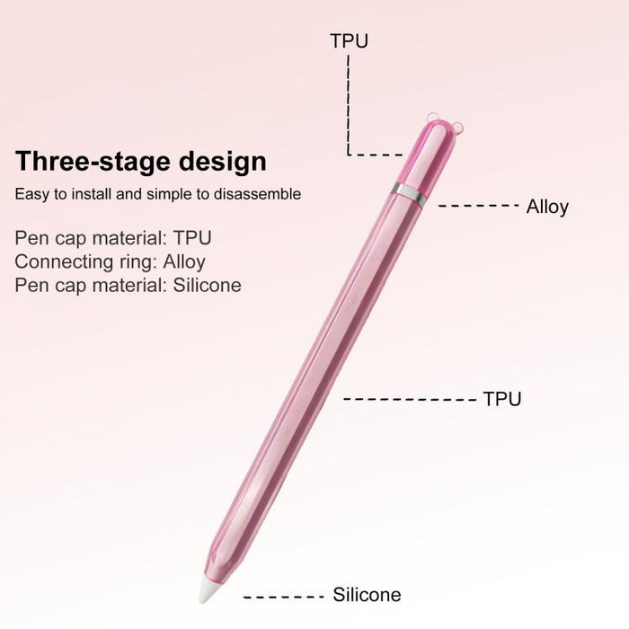 Funda protectora de silicona TPU transparente para lápiz óptico Big Bear, For Apple Pencil 2 / Pro