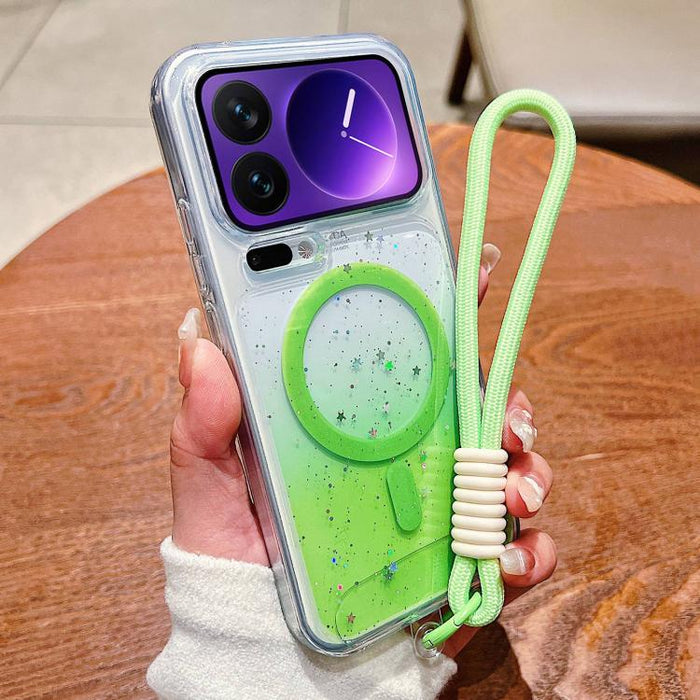 Funda magnética para teléfono con orificios precisos, resistente a los golpes y fabricada con resina epoxi degradada, con cordón., For Xiaomi 17 Pro Max, For Xiaomi 17 Pro