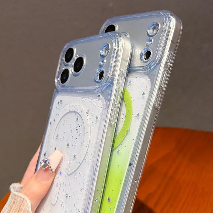 Funda magnética para teléfono con resina epoxi degradada, resistente a los golpes y con orificios precisos., For iPhone 17 Pro Max, For iPhone 17 Pro, For iPhone 17, For iPhone Air